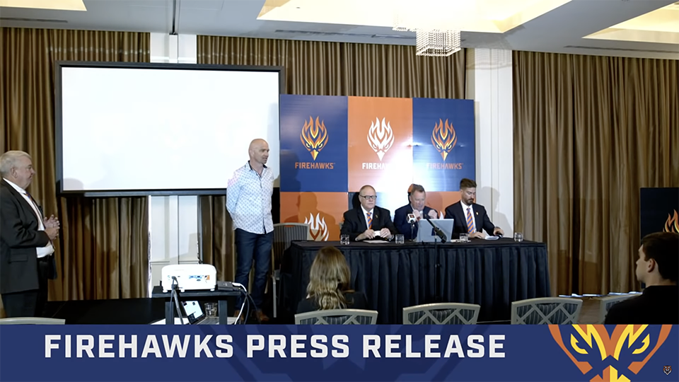 Firehawks press conference welcome to country introduction -Easts Leagues Club